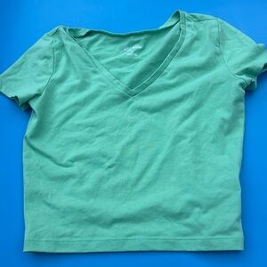 Green v neck tshirt